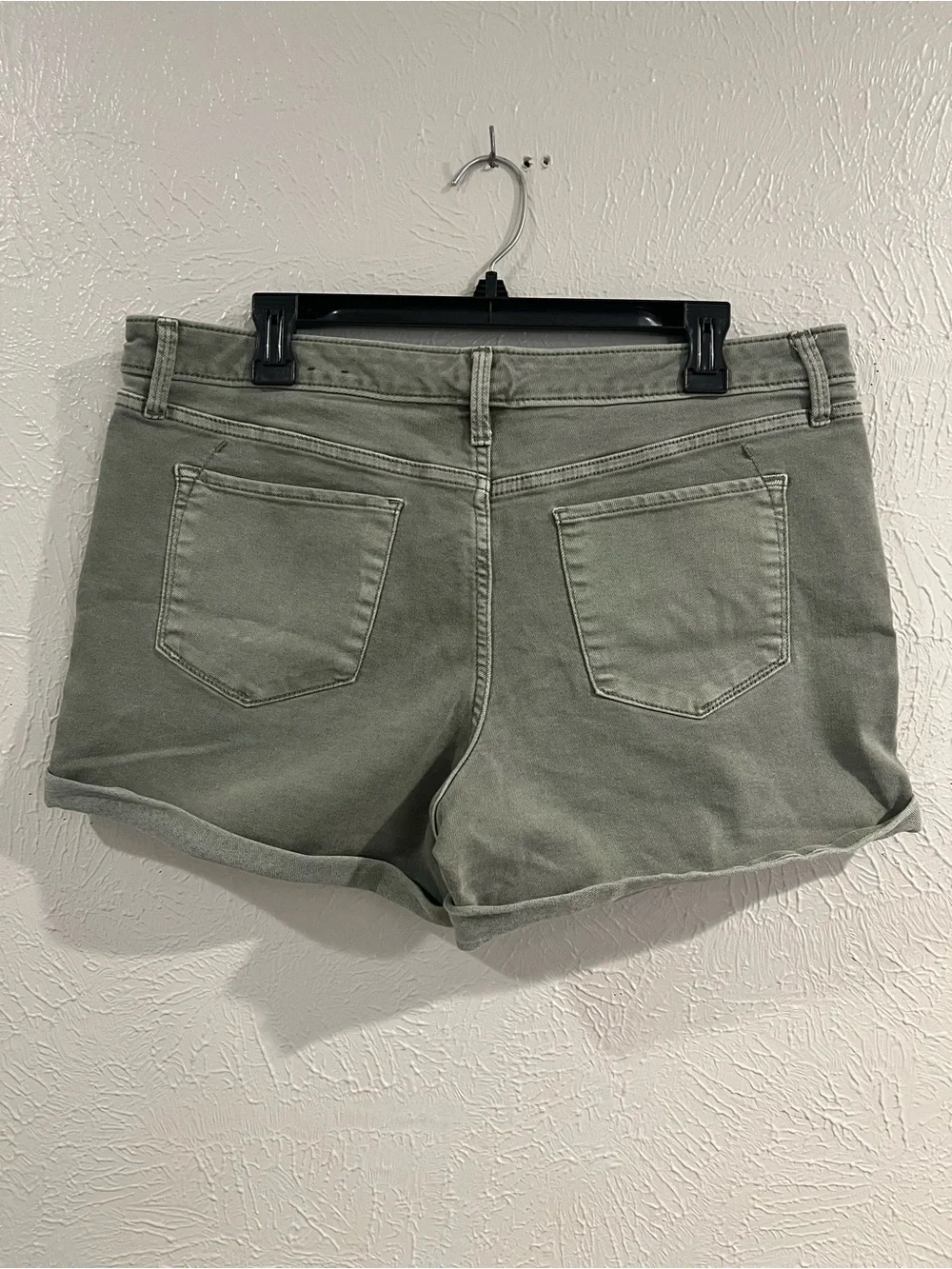 Mossimo denim green mid-rise midi shorts